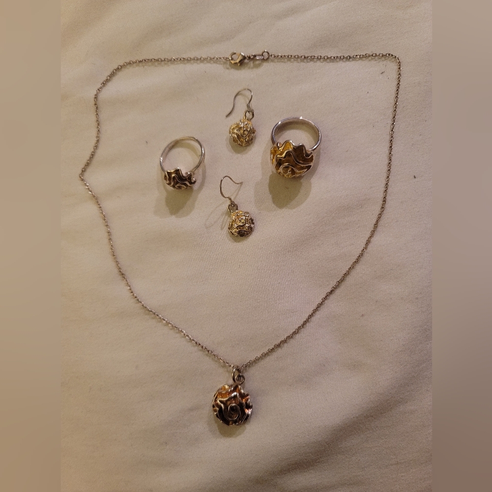 925 STERLING SILVER Rose Set